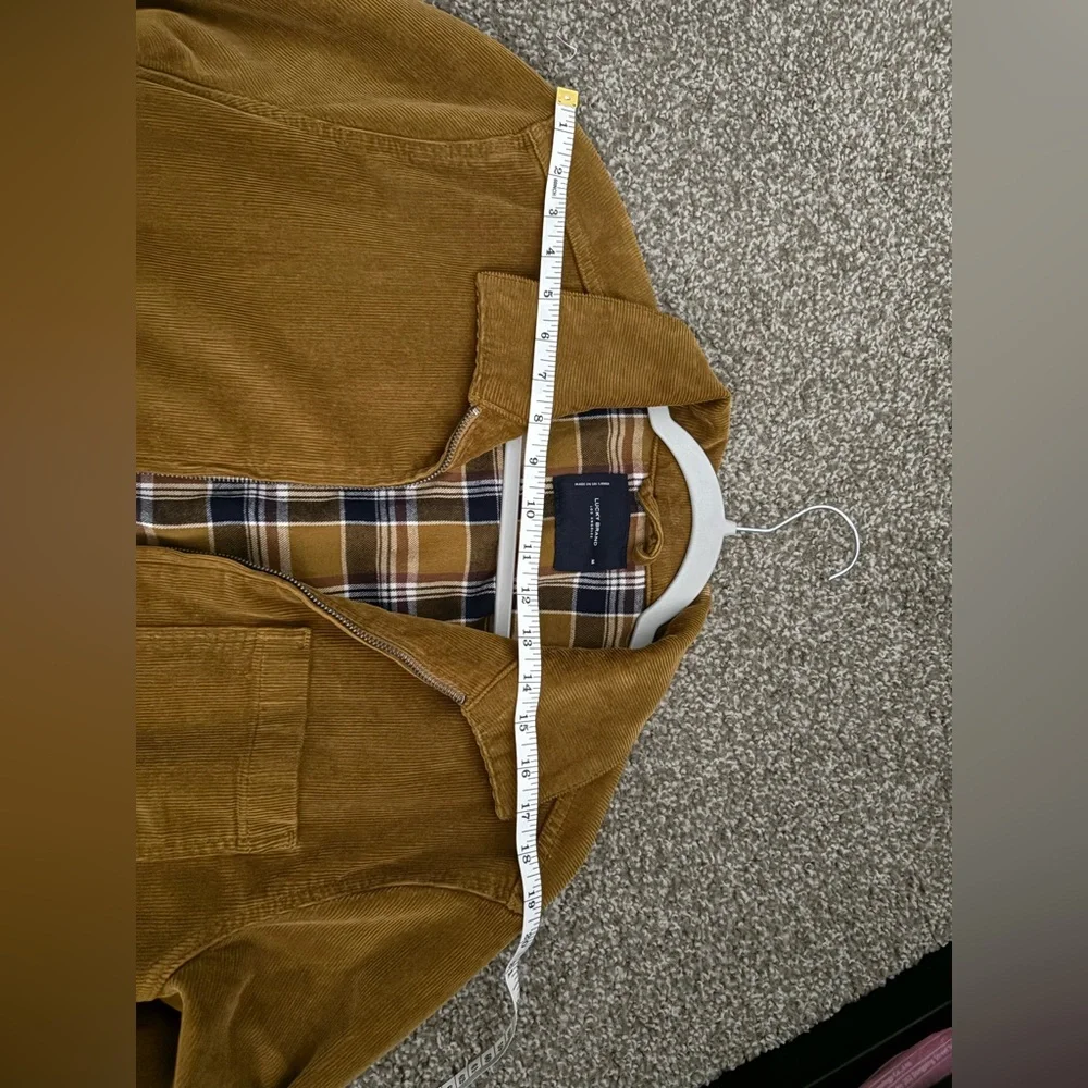 Lucky Brand Men's Corduroy Shirt Jacket in Mustard Brown